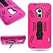 CoverON Hybrid Dual Layer Kickstand Case for HTC One Max - with Cover Removal Pry Tool - Black Hard Hot Pink Soft Silicone
