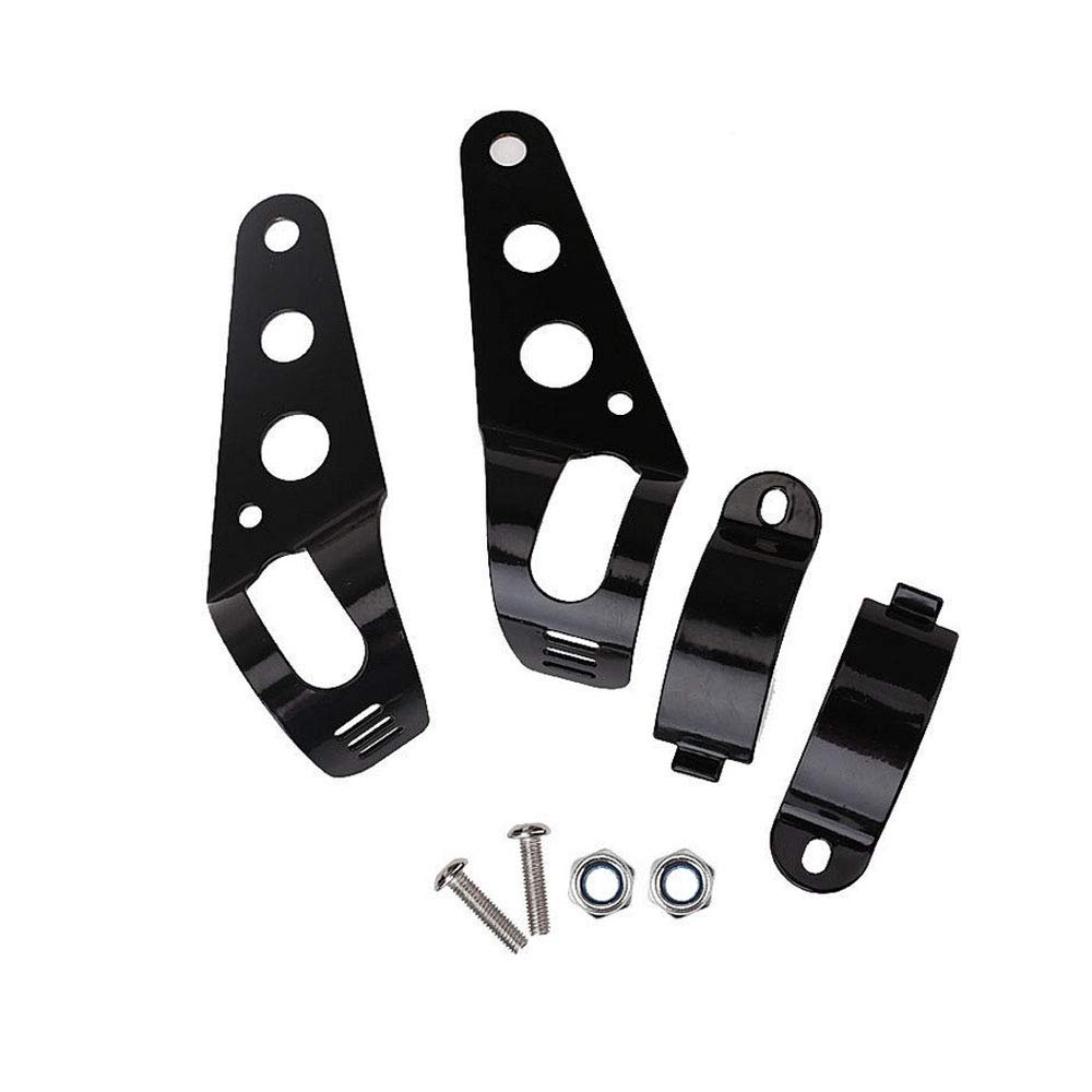 Photo 1 of Etopars Black Universal Motorcycle Motorbike Headlight Lamp Mount Bracket Housing 38mm-51mm Mounting Clamps