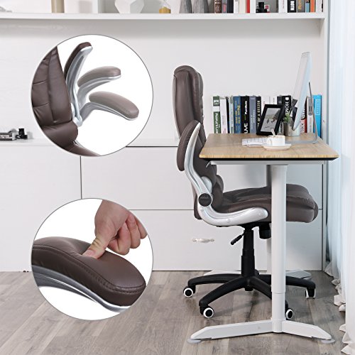 SONGMICS Thick Office Chair Executive Chair with Large Seat and Tilt Function Swivel Computer Chair Brown UOBG51BR