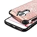 Huawei Mate 9 Case, BENTOBEN Glitter Sparkly Bling Dual Layer Slim Hard Case Laminated with Luxury Shiny Faux Leather Chrome Shock Absorption Bumper Case for Huawei Mate 9 (2016),Rose Gold/Black