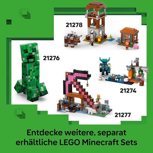 Minecraft 2in1 Der Enderman-Turm - Modulares Gaming Spielzeug - Lässt Sich in 2 Festungen umbauen - Mit 4 Minifiguren zum Sammeln - Gamer Geschenk für Jungen und Mädchen ab 9 Jahren - 21279