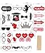 Valentine’s Day Photo Booth Props Kit [27pcs] DIY Creative Funny Glitter Disguise Props Party Decorations Tiara Angel Hearts Mustaches for Wedding Bridal Shower Bachelorette Girl Night Out Games