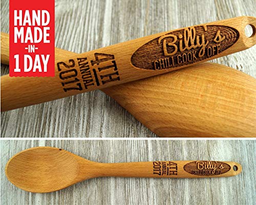 Chili, Chili Cook Off, Chili Cook-Off, Prize, Contest, Personalized Spoon, Wooden Spoon, Favor, Event Prize, Engraved Spoon, Custom -S112