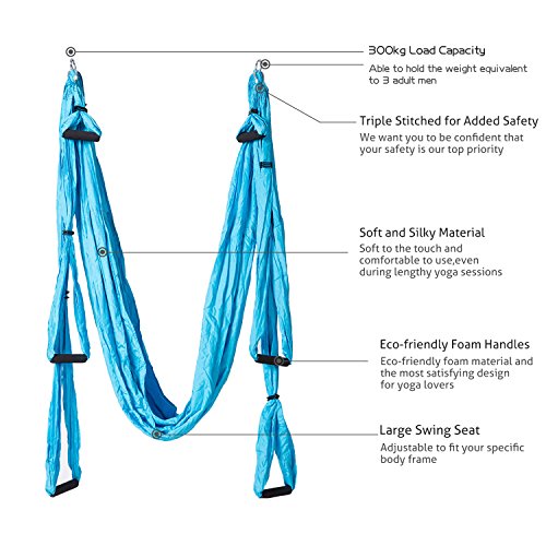 image for Seveni Yoga Swing/yoga hammock/Ceiling Anchors/Daisy Chains Beginner i