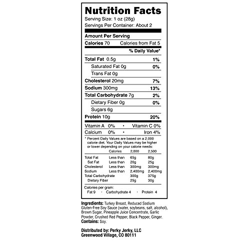 Perky Jerky Turkey Hot & Bothered, 2.2 ounce bag