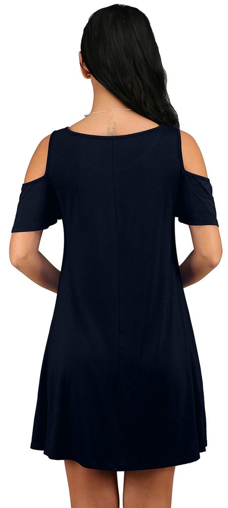 Women\'s Fall Shoulder Off Sleeve T-shirt Basic Shift Dress