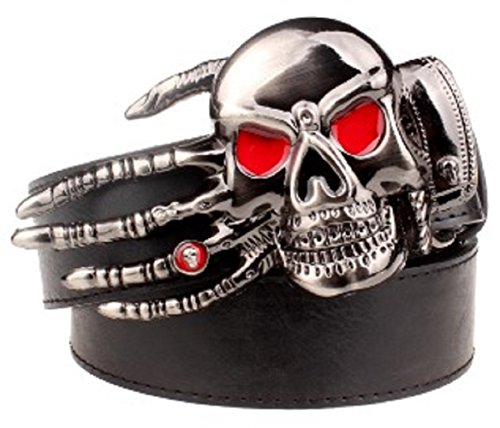 Cool skull buckle belt (a type black)