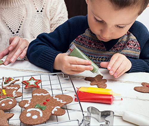 KAISHANE Christmas Cookie Cutters for Kids Set of 9 - Star Tree Angel Bell Stocking & More Shapes