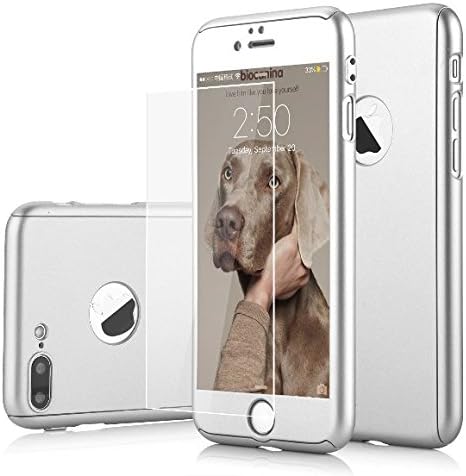 iPhone 7 Plus case,VANCKE 360 Degree All-around Full Body Utral thin Fit Case cover with Tempered Glass Screen Protector Ultra slim Light Weight Hard Snap-On for Apple iPhone 7 plus 5.5 inch(SLIVER)