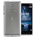 Nokia 8 Case, CoverON ClearGuard Series Hard Slim Fit Phone Cover with Clear Back and Flexible TPU Bumpers for Nokia 8 - Clear
