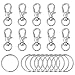 Awpeye 120PCS Swivel Lanyard Snap Hook, Metal Lobster Clasp with Key Rings Bulk