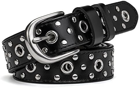 Leather Belt for Women Girls Waist Belt Alloy Buckle 1.1" Width Adjustable