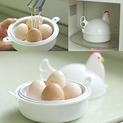 Mochiglory Chicken Shape Microwave Egg Poacher 4 Eggs Boiler Steamer Pricepulse