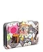 Owl Chevron Stripe Quilted Zip Around Organizer Wallet Grey