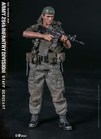 Amazon Co Jp 1 12スケールミリタリーアクションフィギュア陸軍第25歩兵師団民間スタッフ軍曹ソルジャーモデルファン向けギフト スポーツ アウトドア