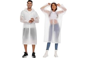 YingErTool Rain Poncho Raincoats, 2 Pcs EVA Reusable Rain Coat Jacket Emergency for Women Men with Hood and Drawstring
