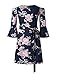 Yobecho Women Summer Off Shoulder Strapless Floral Print Pleated Dresses,Blue,Large