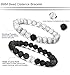 ORAZIO 4Pcs 8mm Beaded Distance Bracelet Natural Stone Couple Lover Relationship Bracelets Elastic
