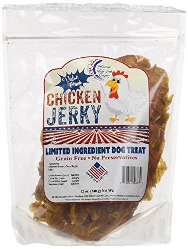 The American Made Treat Company 6730 Grain-Free Chicken Jerky Dehydrated Dog Treat, 12 oz