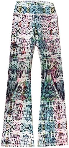 Appleletics Women's Unique Multi-Patterned Flare Yoga Pants (X-Large, Purple Psychedelic Daisy)