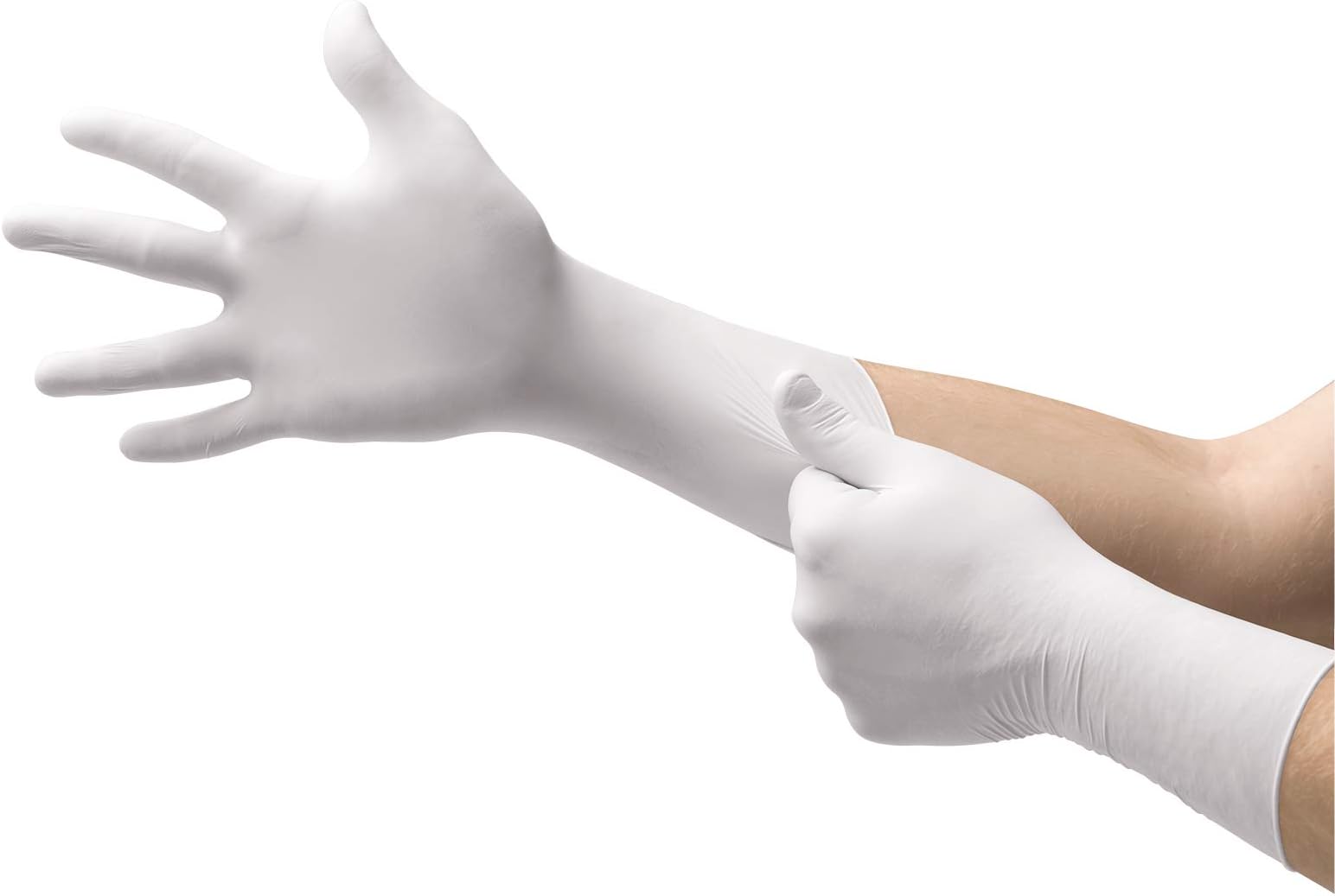 Ansell Micro-Touch Nitrile EP Examination Gloves for First-Aid, Medical or Personal Care Uses, Powder-free Glove, White, Size M (Box of 200 Units)