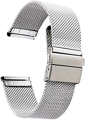 [ZHUGE] Stainless Watch Straps - New Style Double-Press Clasp Buckle Watch Band Milanese Mesh Strap 18mm 20mm 22mm
