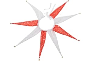 ANDHOM Christmas Collar for Decor Mesh Pointed Clown Collar Jester Neck Accessories with Jingle Bell Costumes