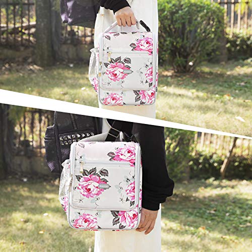 Amersun Insulated Lunch Box,Spacious Stylish Lunch Bag Cooler Tote Sturdy Snack Organizer with Multi-pocket for Kids Women Adult Girls School Office Picnic Work Bento Box(Spill-resistant,Rose Grey)