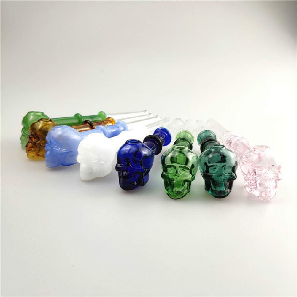 Kiwini 5.5 Inch Length Handmade Skull Pyrex Glass Craft Random Color 5Pcs