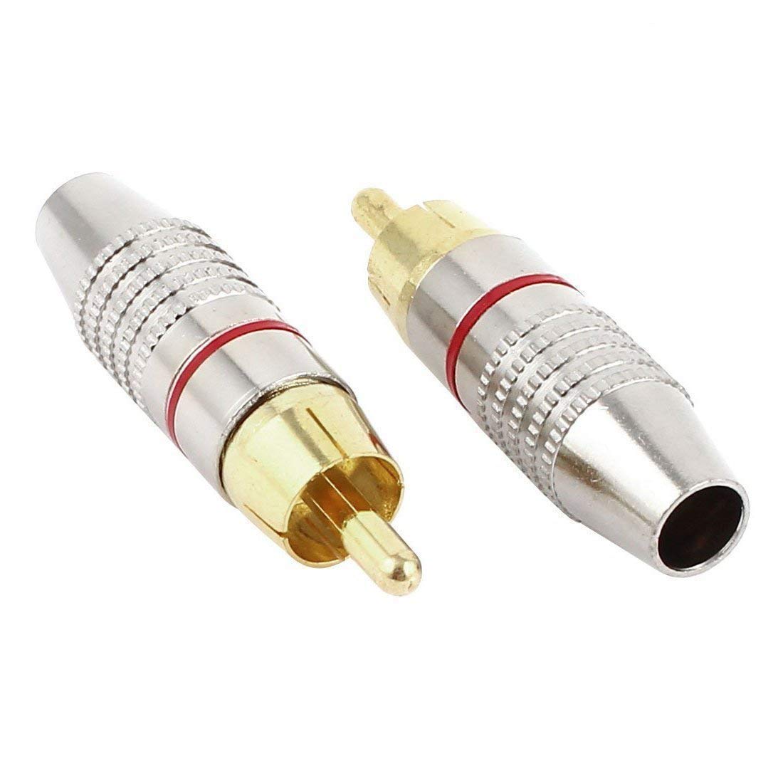 RCA Plug Male Plug Adapter Jack Audio Video Coaxial Solderless Cable Connectors Metal 20 Piece