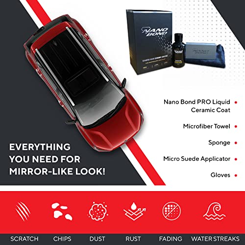 Nano Bond Ceramic Coating 9H PRO, Car, Plastic, Glass, and Wheel