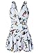 Aleumdr Womens Animal Print V Neck Open Back Ruched Padded Swimdress