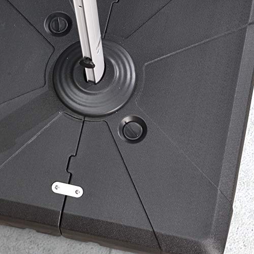 PURPLE LEAF Offset Patio Umbrella Base Sand/Water Filled Square, 38.9