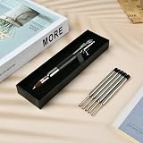 AUAUY Bolt Action Pen with Gift Case Retractable Aluminum Ballpoint Black view 6