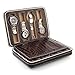 Amzdeal 8 Slot Zippered Watch Box Leather Crocodile Pattern Jewelry Display Case Organizer (Coffee)
