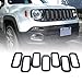 Xprite Black 7pcs ABS Front Grill Grille Inserts Compatible with 2015-2017 Jeep Renegade