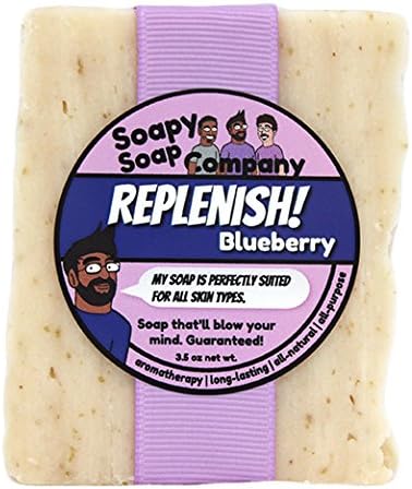 Soapy Soap Company Replenish! - Blueberry Bar Soap with Colloidal Oatmeal, 3.5 Ounce