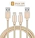 iPhone Charging Cable Novtech 2 Pack 10ft Nylon Braided High Speed Lightning Cable for iPhone 7 7 Plus 6s 6s Plus 6 6 Plus 5s 5c 5, iPad Pro Air iPad mini, iPod touch 5th 6th nano 7th (Gold)