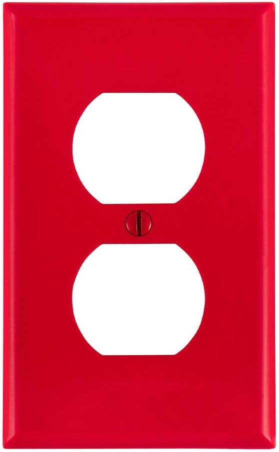 Leviton 80703-W 1-Gang Duplex Device Receptacle Wallplate, Standard Size, Thermoplastic Nylon, Device Mount, White, 1 Pack - Outlet Plates - 