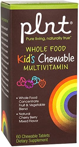 plnt Whole Food Kid's Chewable Multivitamin - Cherry Berry Flavor - 60 Chewable Tablets