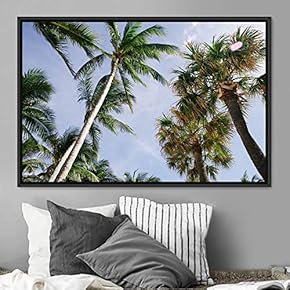 signwin Framed Canvas Wall Art Palm Tree Colorful...