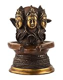 Collectible India 6' Large Shiva Shivling Idol Hindu God Figurine Brass Three Face Shivlingam Statue Diwali Decor Gifts