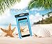 Universal Waterproof Case 2 Pack, MARCHWAY Cellphone Dry Bag Pouch with Touch ID Fingerprint for Apple iPhone 8/8 Plus/7/7 Plus/6S/6S Plus, Samsung Galaxy S8/S7, Any Phone Up to 7 Inch (Black + Blue)