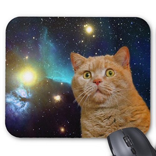 Rectangle Gaming Mousepad Galaxy Cat Staring Into Space Mouse Pad