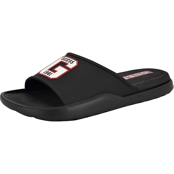 Sandália Slide GUESS Vumble Masculina - Couro Sintético Sola Elevada