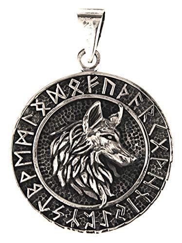 Kiss of Leather Wolf Head Pendant 925 Sterling Silver No. 352