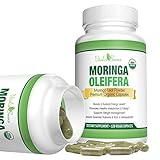 Moringa Capsules Pure Leaf Powder - Premium 100% Organic Superfood - 120 Capsules