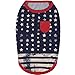 Blueberry Pet Pack of 2 Soft & Comfy Patriotic Spirit USA Stars Stripes American Flag Cotton Blend Dog T Shirts, Back Length 10