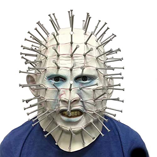Waylike Freak Halloween Cosplay Full Nail Head Mask Latex Costume Scary Mask