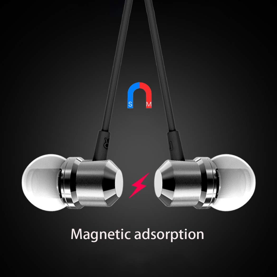 IEnkidu E14 Triple Driver in-Ear Earphones Hi-Res Headphones High Resolution, Metal Driven Sound, in-Line Remote,Magnet adsorption headphon (Black)